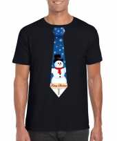 Foute fout kers zwart sneeuwman stropdas heren kersttrui