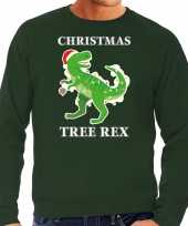 Foute groene kersttrui kerstkleding christmas tree rex heren