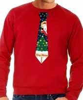 Foute kerst sweater kerstmis stropdas rood heren kersttrui