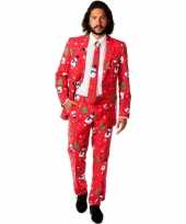 Foute rode business suit kerst thema kersttrui