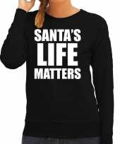 Foute zwarte kersttrui kerstkleding santas life matters dames
