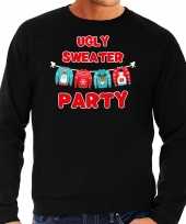 Foute zwarte kersttrui kerstkleding ugly sweater party heren